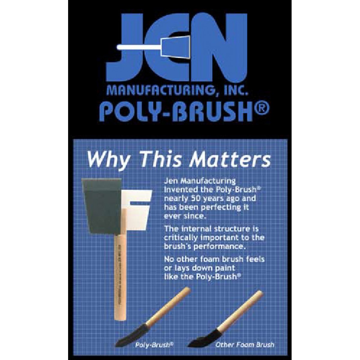 Jen Poly Foam Brushes 2 Inch